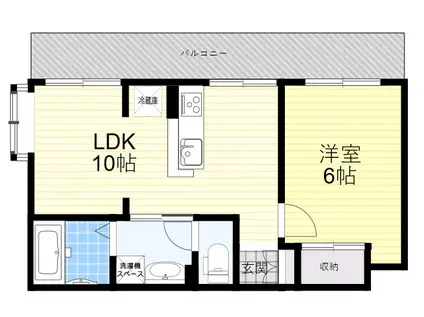 ニューアケディア(1LDK/3階)の間取り写真