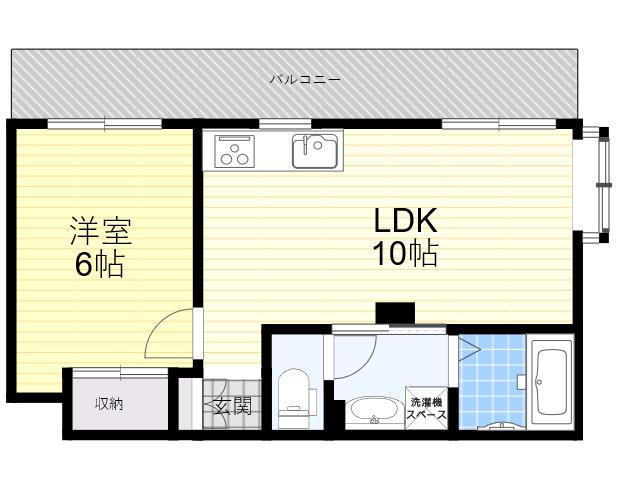 ニューアケディア(1LDK/2階)の間取り写真