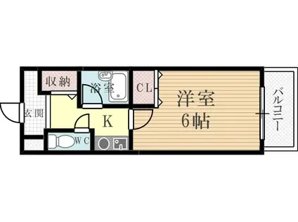 メルベーユ西宮(1K/4階)の間取り写真