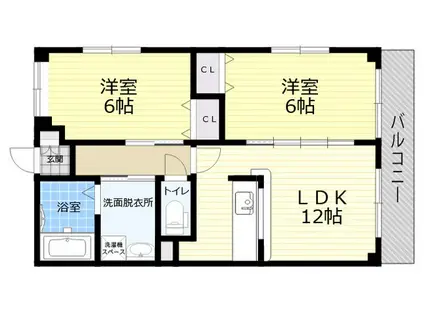 サン・ウエストパレス(2LDK/1階)の間取り写真
