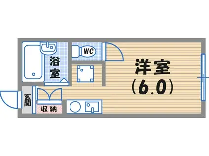 ルシエール甲東園(1K/1階)の間取り写真