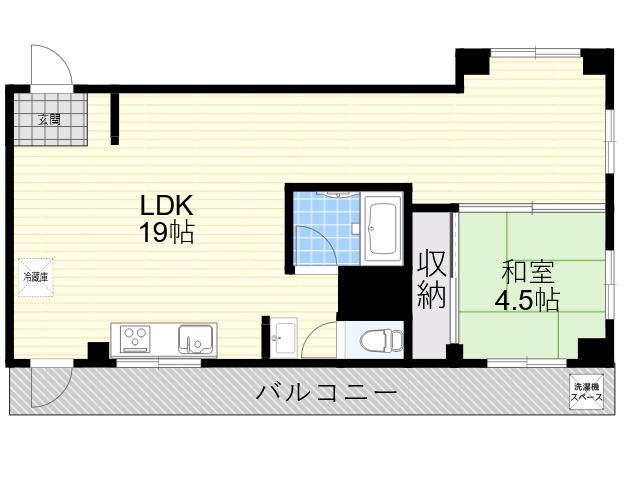 夙川カームマンション(2LDK/5階)の間取り写真