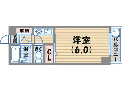 エトールⅦ(ワンルーム/2階)の間取り写真