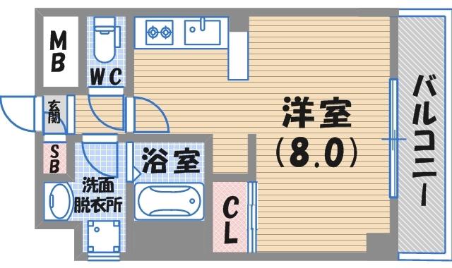 エスペランス(ワンルーム/3階)の間取り写真