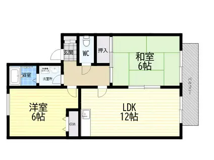 マドレミホ(2LDK/2階)の間取り写真