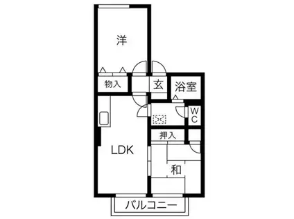 マドレミホ(2LDK/1階)の間取り写真