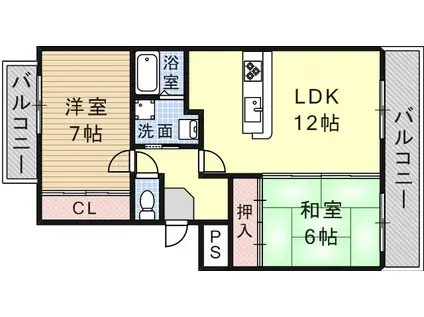 サニーパレス(2LDK/2階)の間取り写真