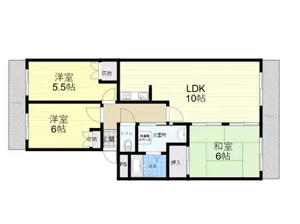 ソレーユ西宮(3LDK/3階)の間取り写真