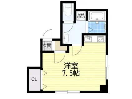 ニューコーベビル(ワンルーム/3階)の間取り写真