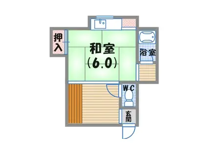 石川さくら荘(1K/2階)の間取り写真