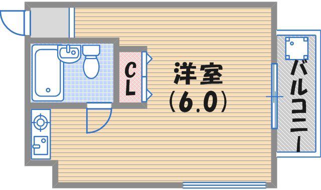 丸橋ハイム(ワンルーム/2階)の間取り写真