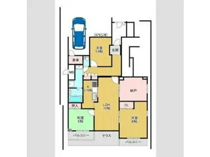 リヴィエール香枦園(4LDK/1階)の間取り写真