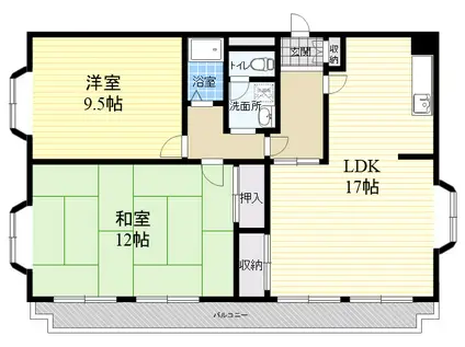 ロータリービルド西宮(2LDK/3階)の間取り写真