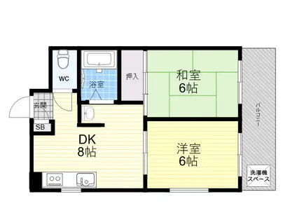 ロータリービルド西宮(2DK/3階)の間取り写真