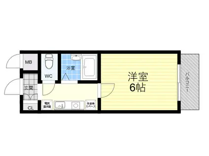 サンホームズ内山(1K/4階)の間取り写真