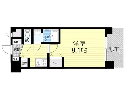 西宮ルモンド甲子園(1K/1階)の間取り写真