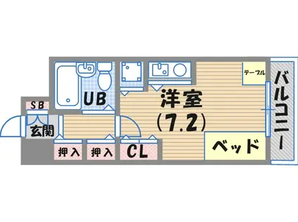 ルモンド西宮(1K/3階)の間取り写真