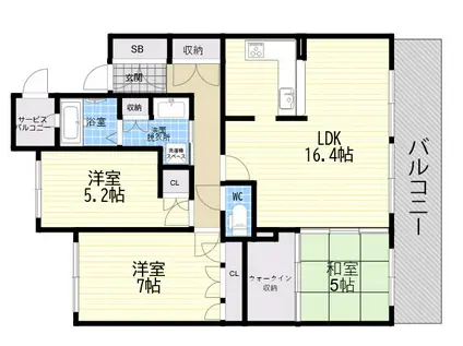 フロントレジデンス西宮北口(3LDK/3階)の間取り写真