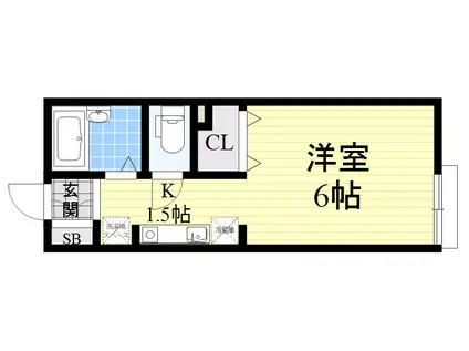 エスペランサ(ワンルーム/2階)の間取り写真