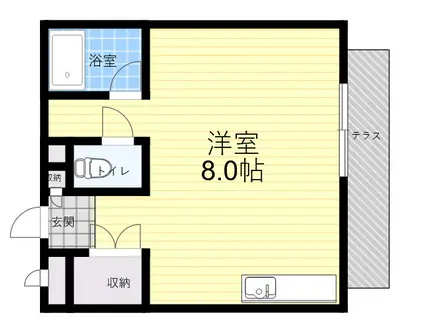 ヴィラ上ヶ原(ワンルーム/1階)の間取り写真