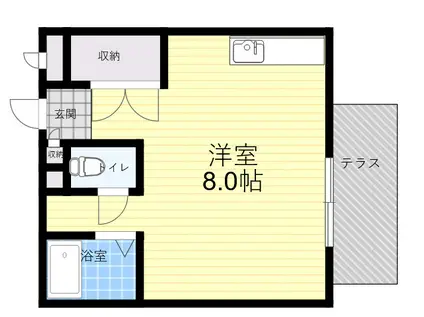 ヴィラ上ヶ原(ワンルーム/2階)の間取り写真