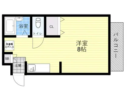 ヴィラ上ヶ原(1K/1階)の間取り写真