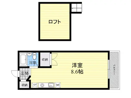 ステラパレス(ワンルーム/1階)の間取り写真