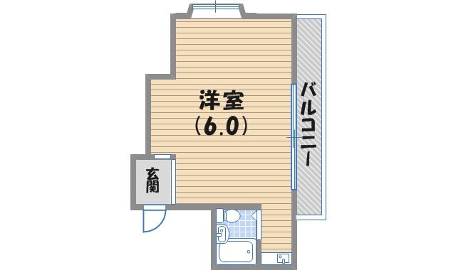 グランディア甲東園(ワンルーム/3階)の間取り写真