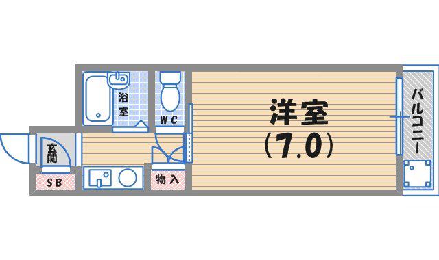 エトールⅢ(ワンルーム/1階)の間取り写真
