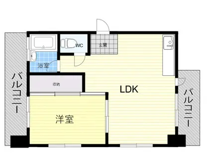 山下マンション(1LDK/2階)の間取り写真