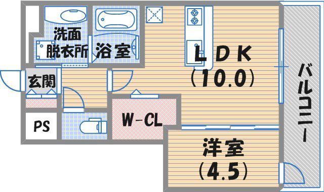 シャン ドリエ(1LDK/3階)の間取り写真