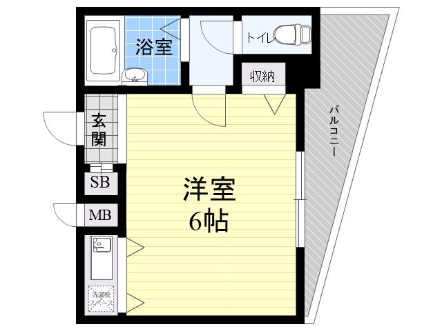 エスリード上甲子園(1K/2階)の間取り写真