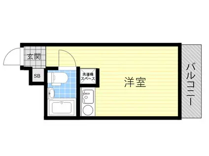 甲子園口ハイム(ワンルーム/3階)の間取り写真