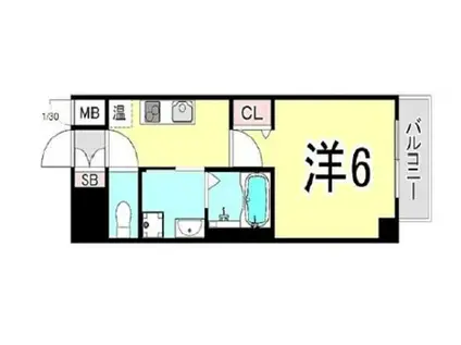 シティライフ夙川(1K/2階)の間取り写真