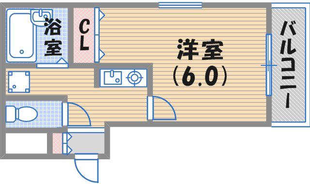 シュエット吉本(1K/2階)の間取り写真