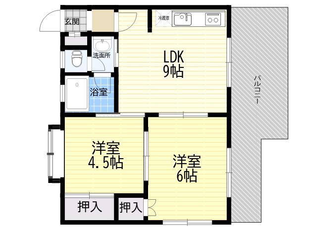 メゾン ド レグルス(2DK/3階)の間取り写真