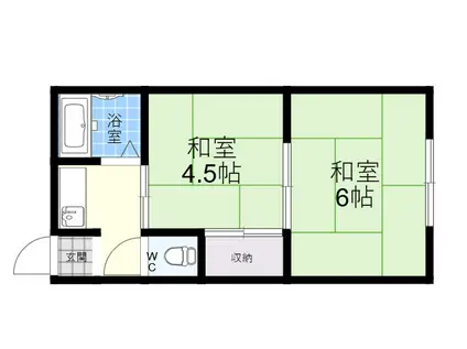 ハイムイチリヤマ(2K/3階)の間取り写真