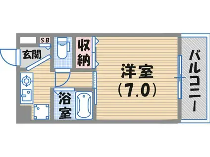 ラミアカーサ(1K/1階)の間取り写真