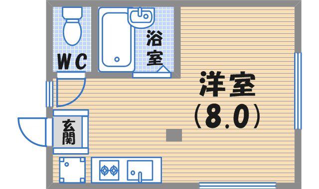 キャナルサイドヴィレッジシーサイド(ワンルーム/1階)の間取り写真