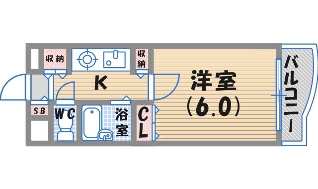 ステラハウス20(1K/3階)の間取り写真