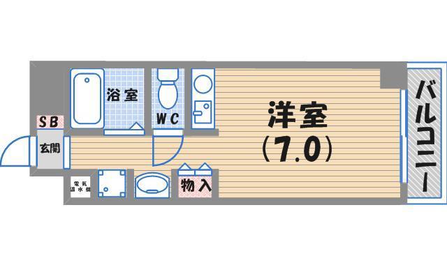 レジーナ西宮北口(1K/1階)の間取り写真