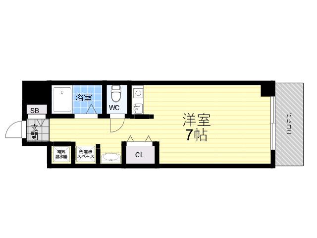 レジーナ西宮北口(ワンルーム/2階)の間取り写真