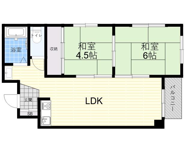 西宮ルモン(3DK/3階)の間取り写真