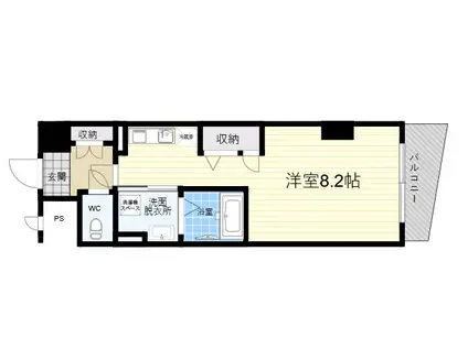 ウインズコート甲風園(1K/5階)の間取り写真