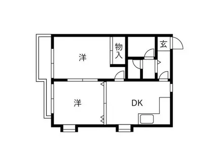 サンパレス21夙川東(2DK/2階)の間取り写真