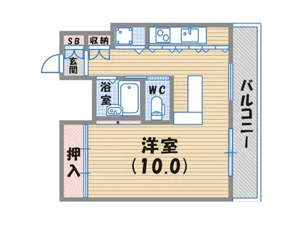 西北チェリー(ワンルーム/3階)の間取り写真