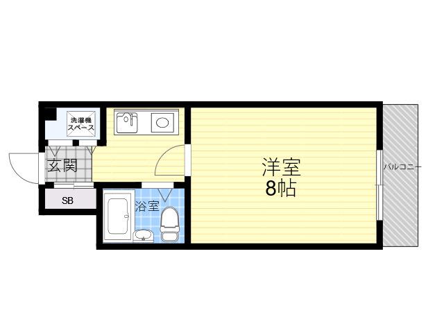 西北チェリー(1K/3階)の間取り写真