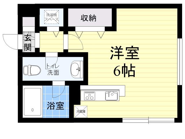 ブリストル(ワンルーム/1階)の間取り写真
