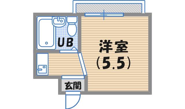 クリアメモリー(1K/1階)の間取り写真