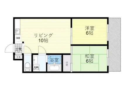 平木ハウス(2LDK/2階)の間取り写真